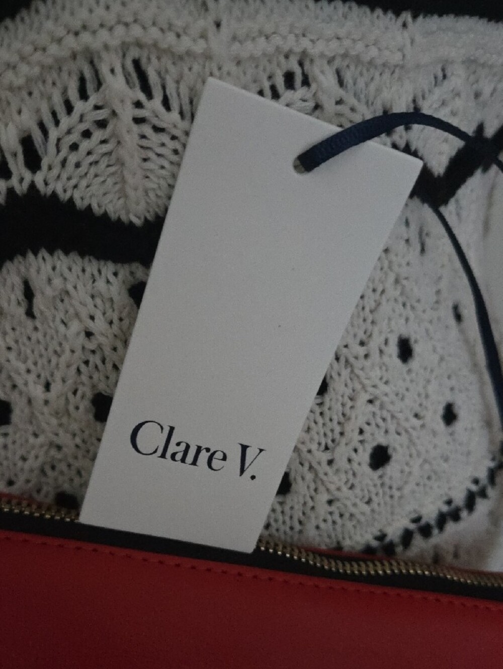 Clare V Petit Moyen Cherry Red Leather Crossbody with Gold Hardware. NWT - Picture 3 of 12